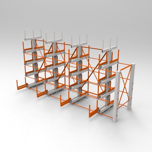 Double Sided Roll Out Cantilever Rack